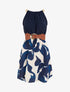 Robe à bretelles chaînes imprimé graphique - Marine - 1