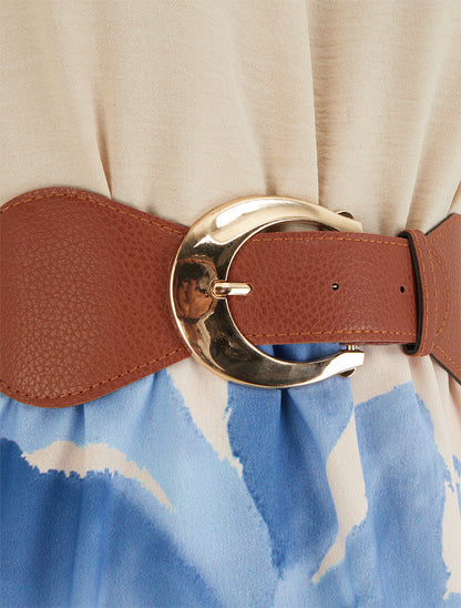 Robe à bretelles chaînes imprimé graphique - Bleu ciel - 3