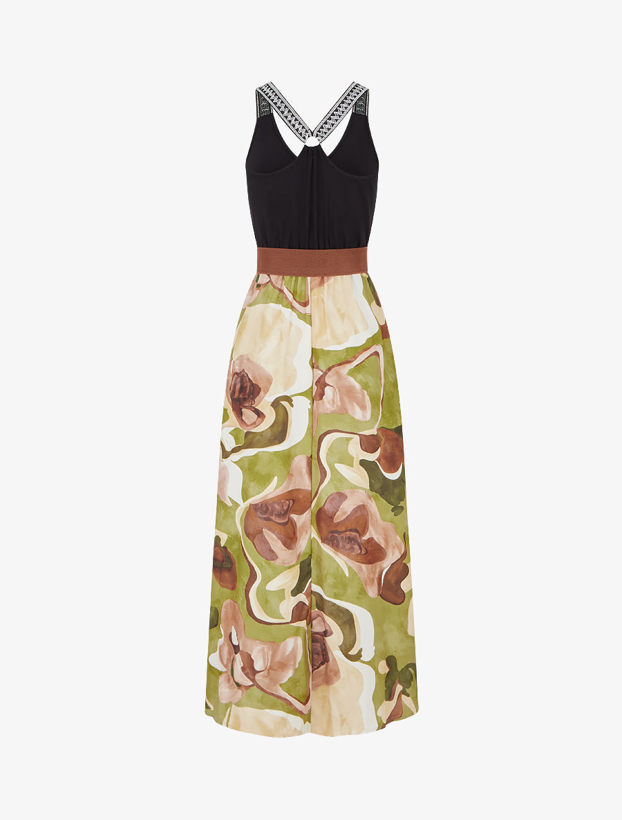 Robe longue imprimé fantaisie - Vert olive - 2