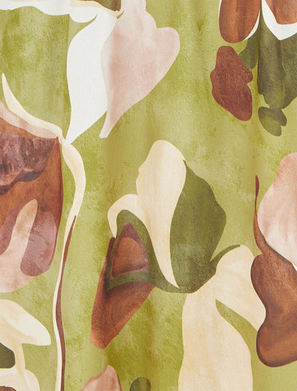 Robe longue imprimé fantaisie - Vert olive - 3