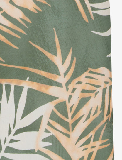 Pantalon imprimé feuillage à taille élastiquée - Kaki - 3