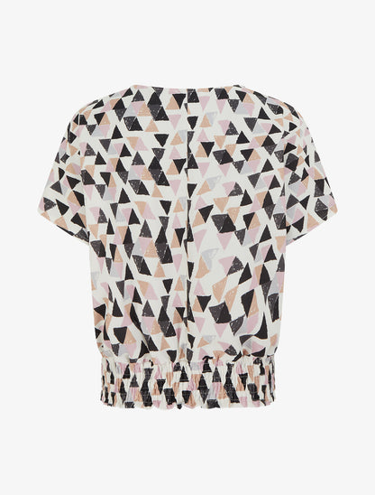 Top coupe boule imprimé triangles - Noir - 2