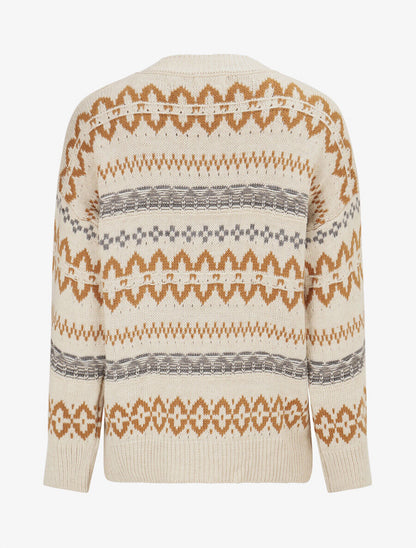 Pull en maille imprimé fantaisie - Beige - 2
