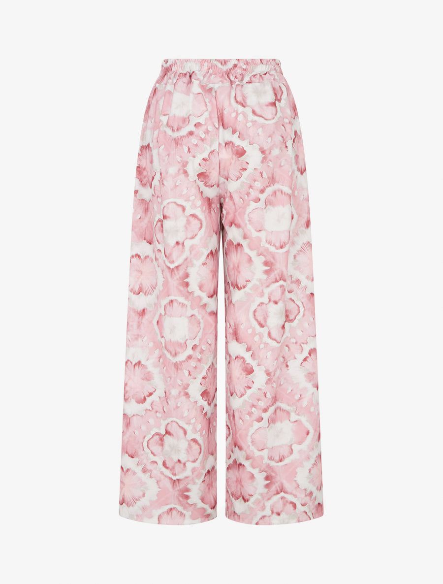 Pantalon élastiquée imprimé abstrait - Rose - 2