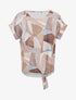Top à nouer imprimé abstrait - Beige - 1