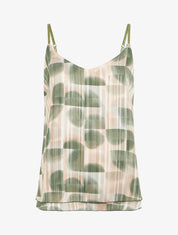 Caraco imprimé abstrait à rayures irisées - Kaki - 1