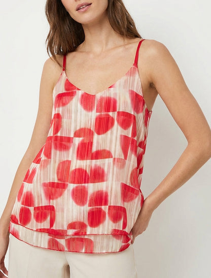 Chaqueta con estampado abstracto de rayas irisadas - Rojo
