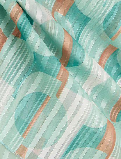 Caraco droit à motif géométrique irisé - Vert d&