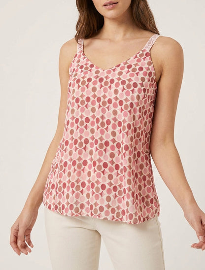 Caraco estampado con lunares estilizados - Rosa