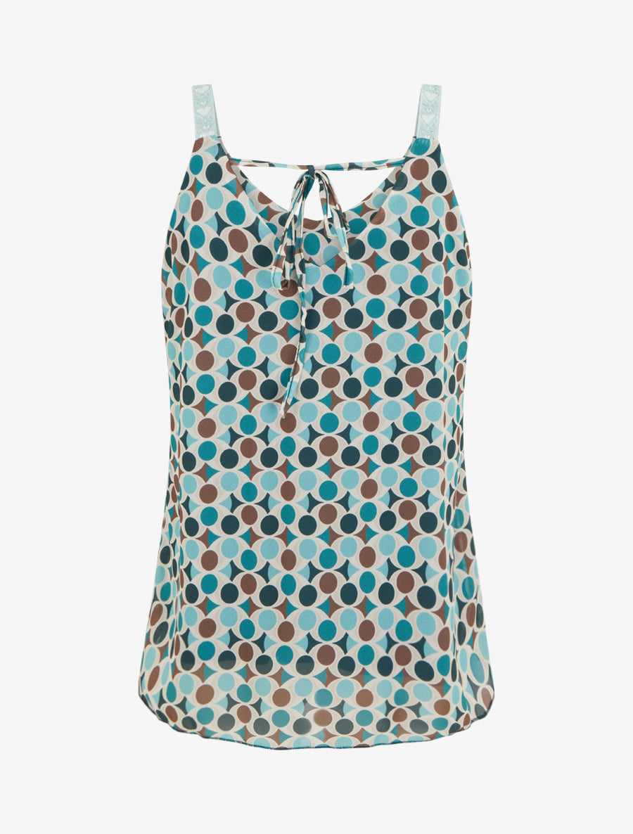 Caraco imprimé pois stylisés - Turquoise - 2