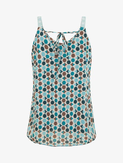 Caraco imprimé pois stylisés - Turquoise - 2