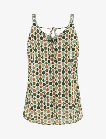 Caraco imprimé pois stylisés - Kaki - 2