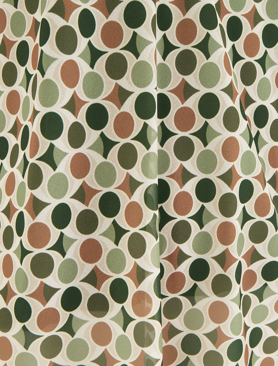 Caraco imprimé pois stylisés - Kaki - 3