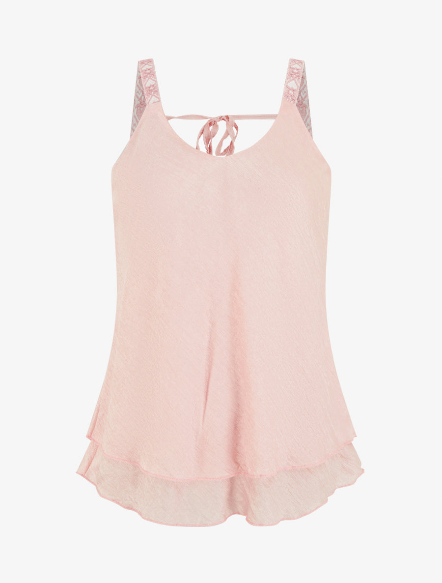 Caraco en tissu texturé - Rose - 1