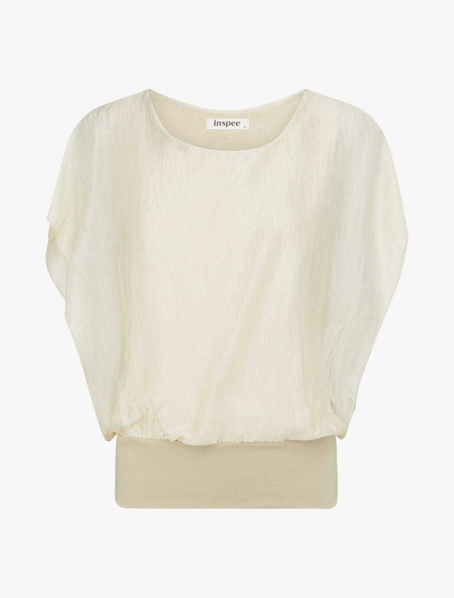 Top boule en tissu texturé - Beige - 1