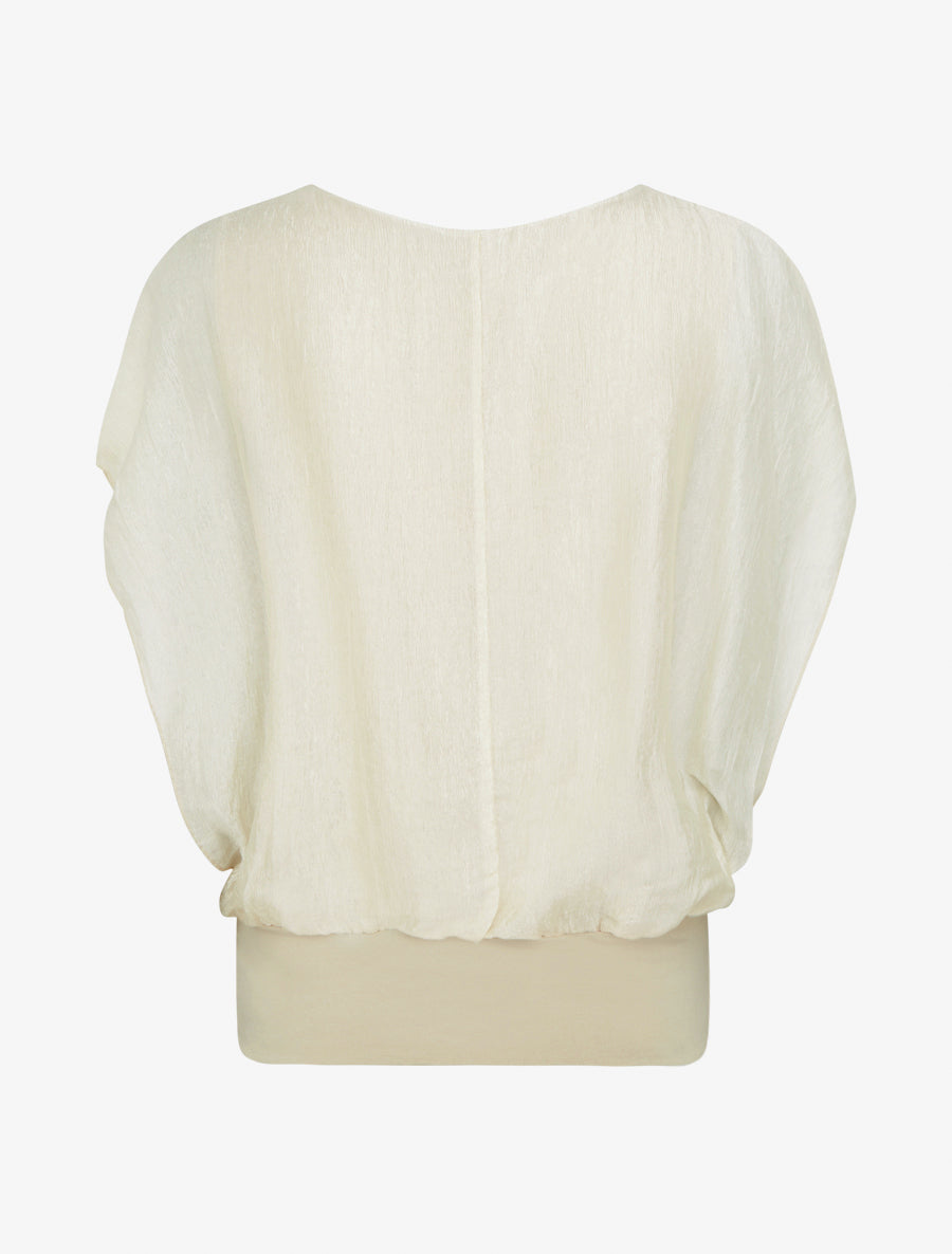 Top boule en tissu texturé - Beige - 2