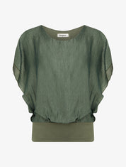 Top boule en tissu texturé - Kaki - 1