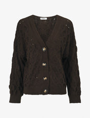 Gilet uni boutonné - Marron - 1
