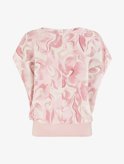 Top droit manches courtes imprimé floral - Rose - 2