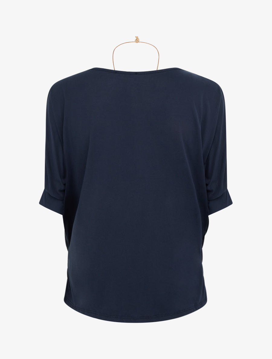 Top fluide à col bénitier - Marine - 2
