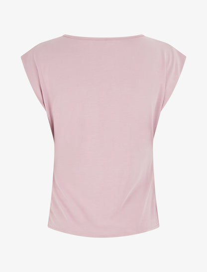 Top ajusté sans manches effet drapé - Rose - 2