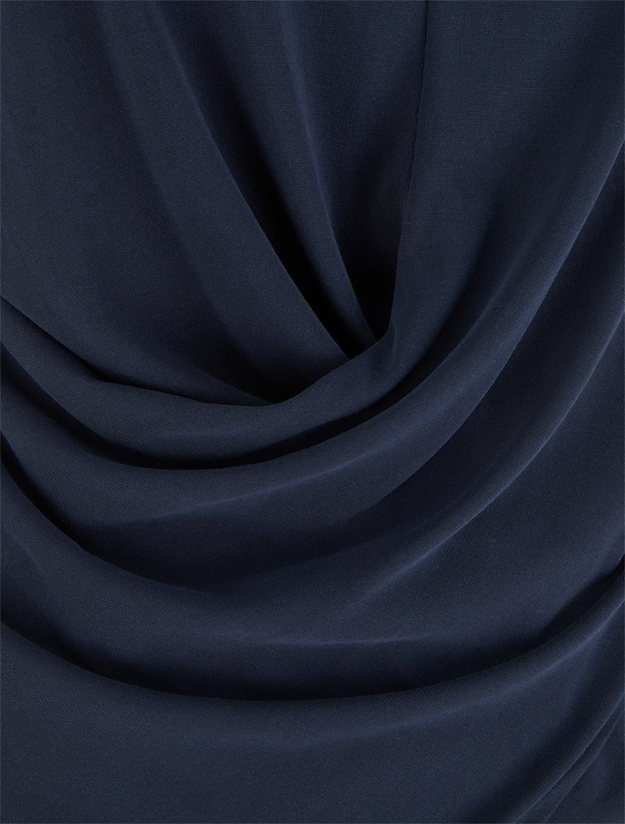 Top ajusté sans manches effet drapé - Marine - 3