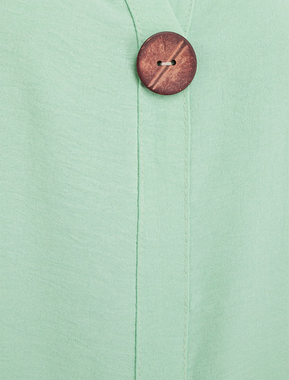 Top droit sans manches à bouton - Vert d&