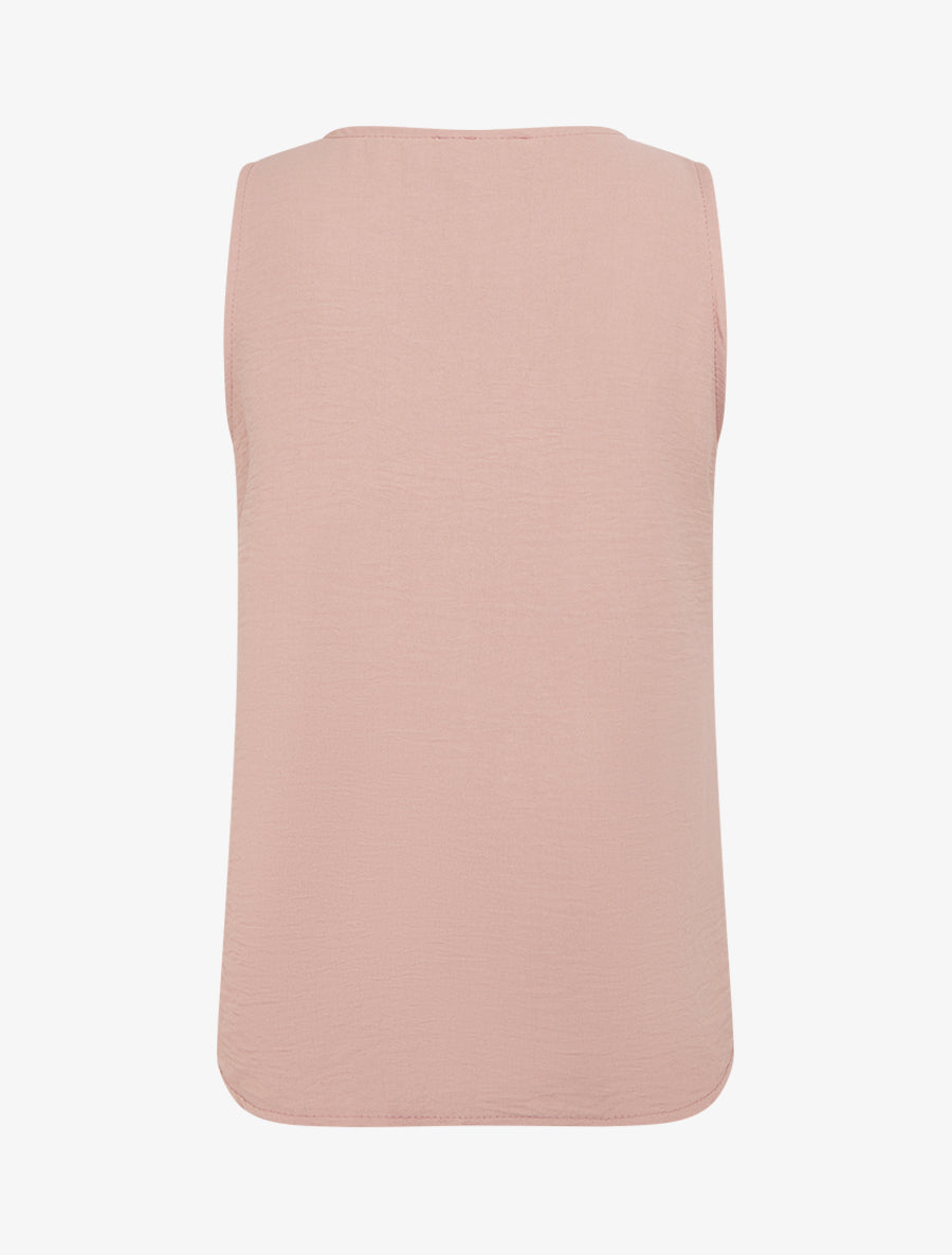 Top droit sans manches à bouton - Rose - 2