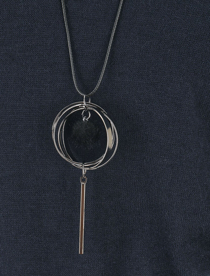 Pull fin effet superposé - Marine/noir - 3