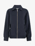 Veste ample zippée à bords élastiqués - Marine - 1