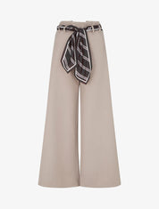 Pantalon ample à ceinture style foulard - Taupe clair - 1