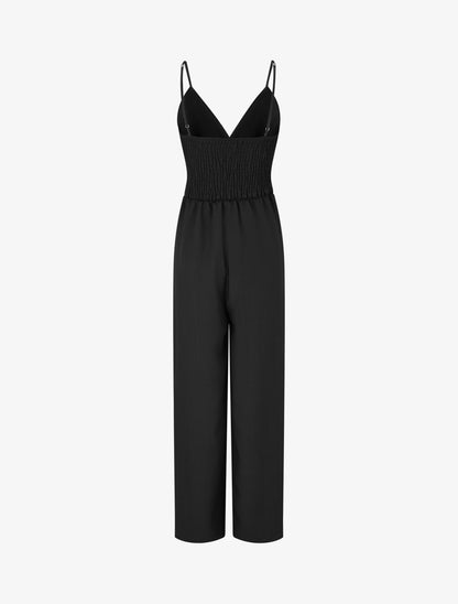 Combinaison droite à fines bretelles - Noir - 2
