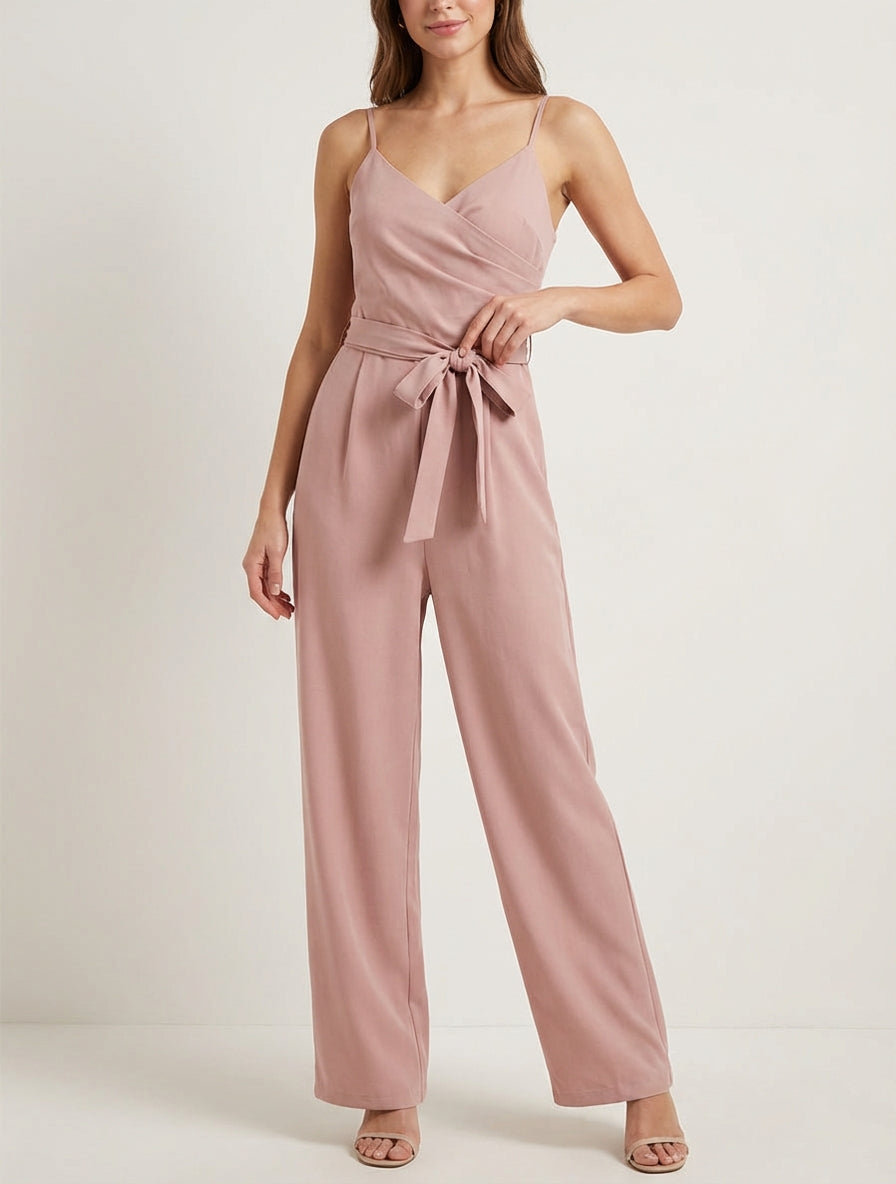 Combinaison recta con tirantes finos - Rosa