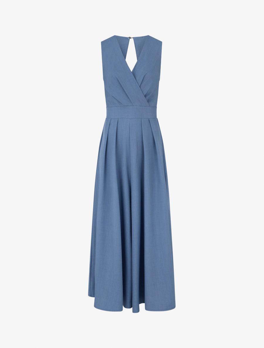 Combinaison ample à dos ouvert - Bleu - 1