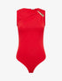 Body stretch à empiècement bijou - Rouge - 1