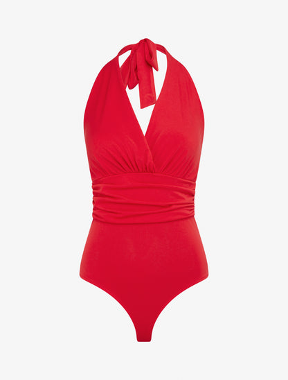 Body uni à dos nu - Rouge - 1