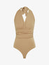Body uni à dos nu - Camel - 1