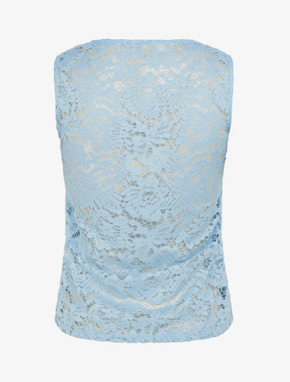 Top sans manches en dentelle - Bleu ciel - 2