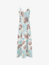 Robe longue à fines bretelles imprimé tropical - Bleu clair - 1