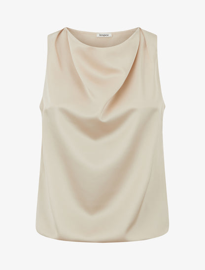 Top satiné coupe boule - Beige - 1