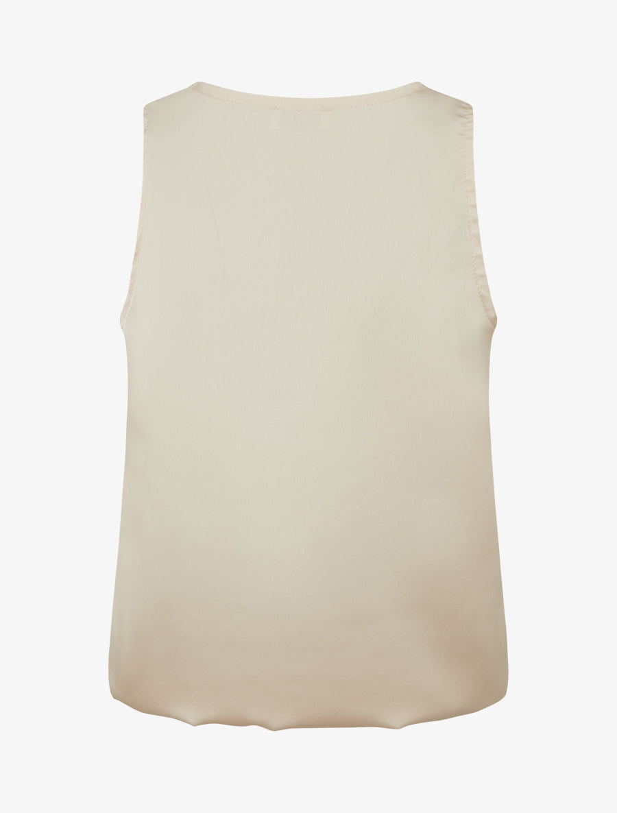 Top satiné coupe boule - Beige - 2