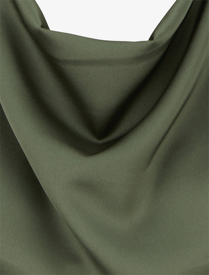 Top satiné coupe boule - Kaki - 3