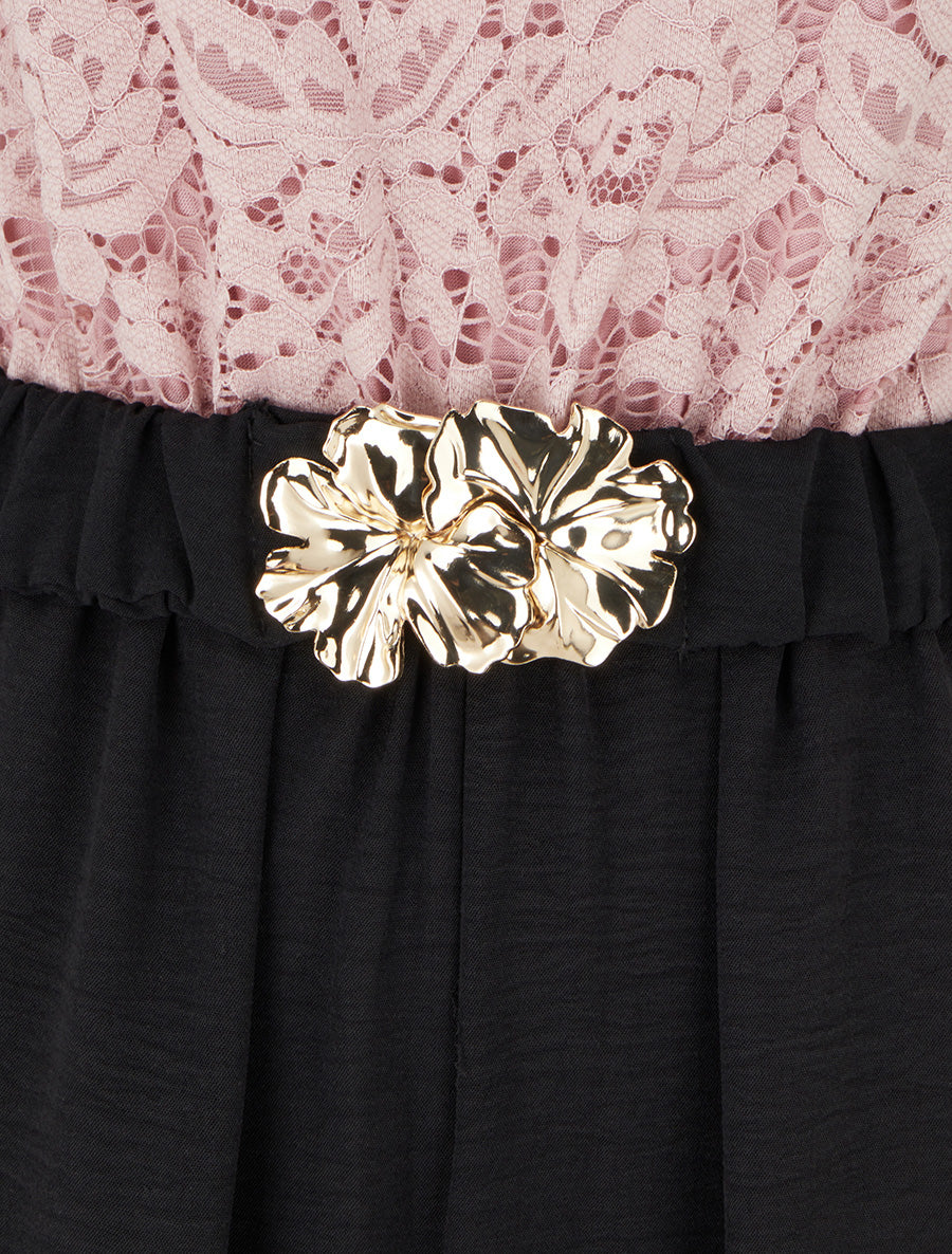 Combinaison bimatière et bicolore - Vieux rose - 3