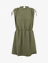 Robe évasée sans manches à épaules froncées - Kaki - 1