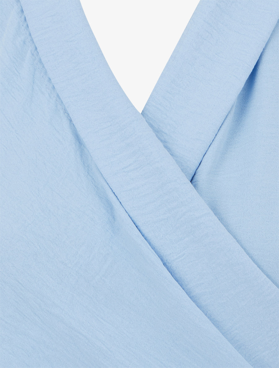 Top sans manches drapé à boutons - Bleu ciel - 3