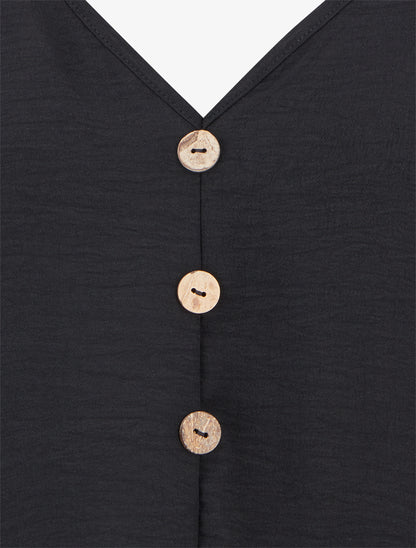 Caraco fluide à volants - Noir - 3