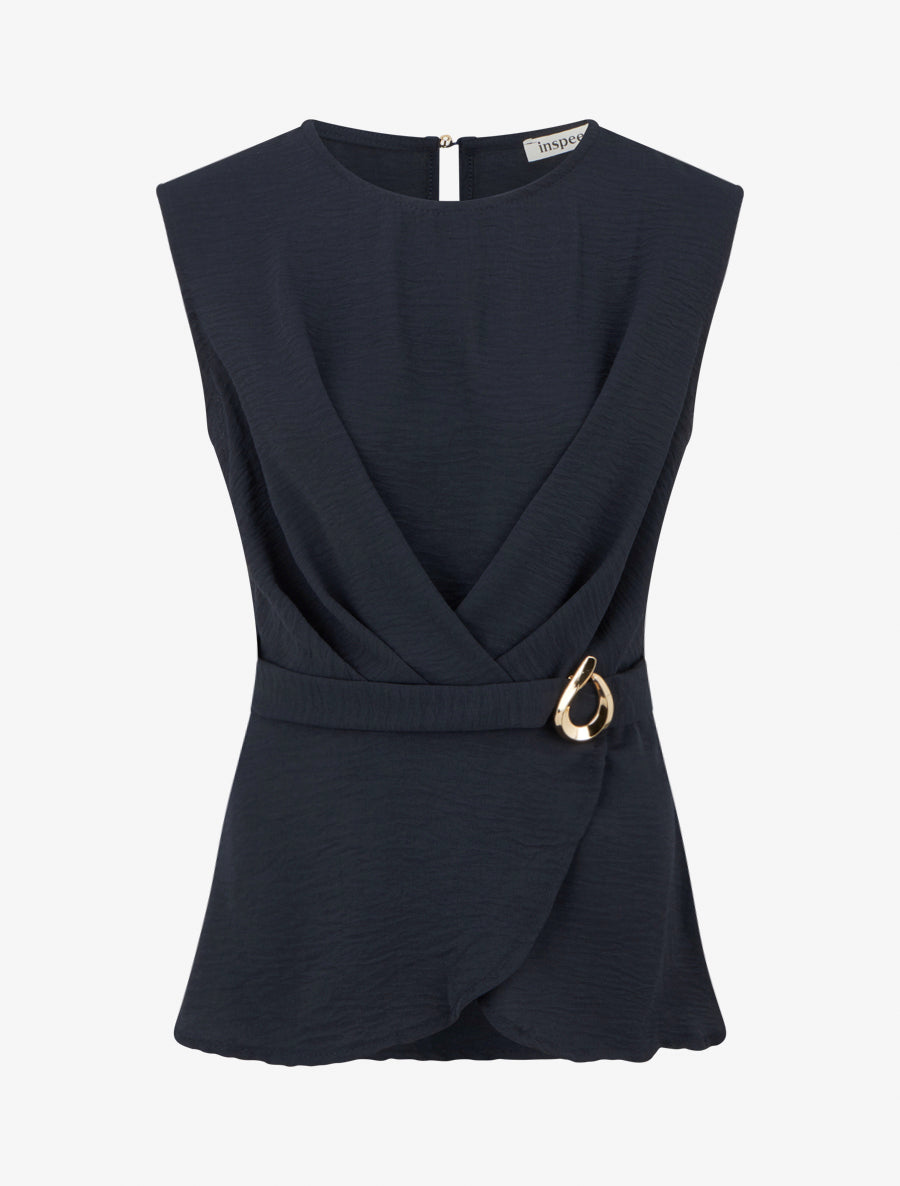 Top cintré à boucle décorative - Bleu nuit - 1