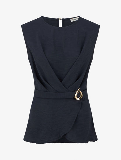 Top cintré à boucle décorative - Bleu nuit - 1