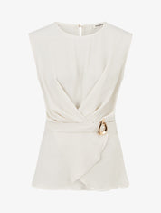 Top cintré à boucle décorative - Beige - 1