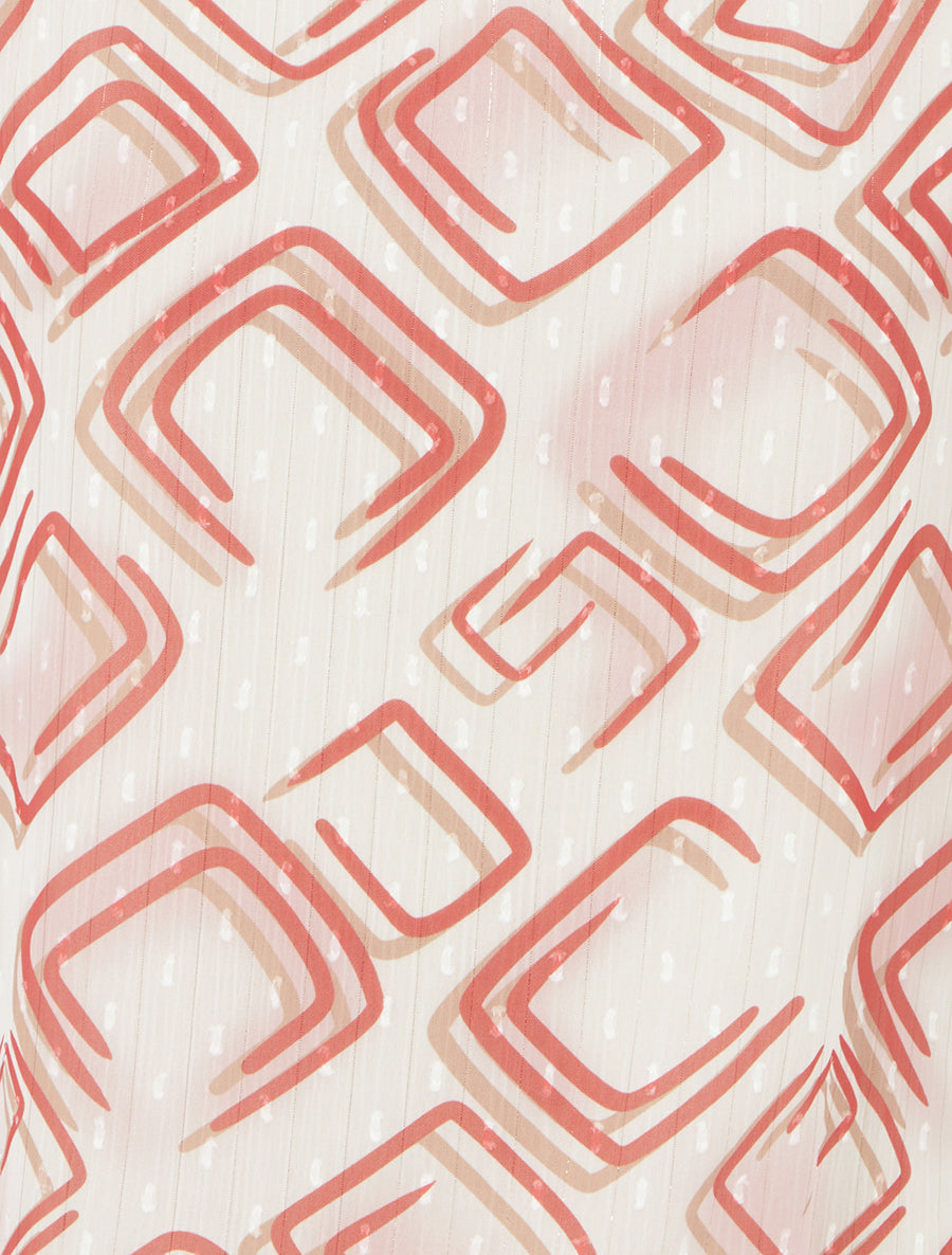 Top boule manches courtes à motifs graphiques - Rouge - 3